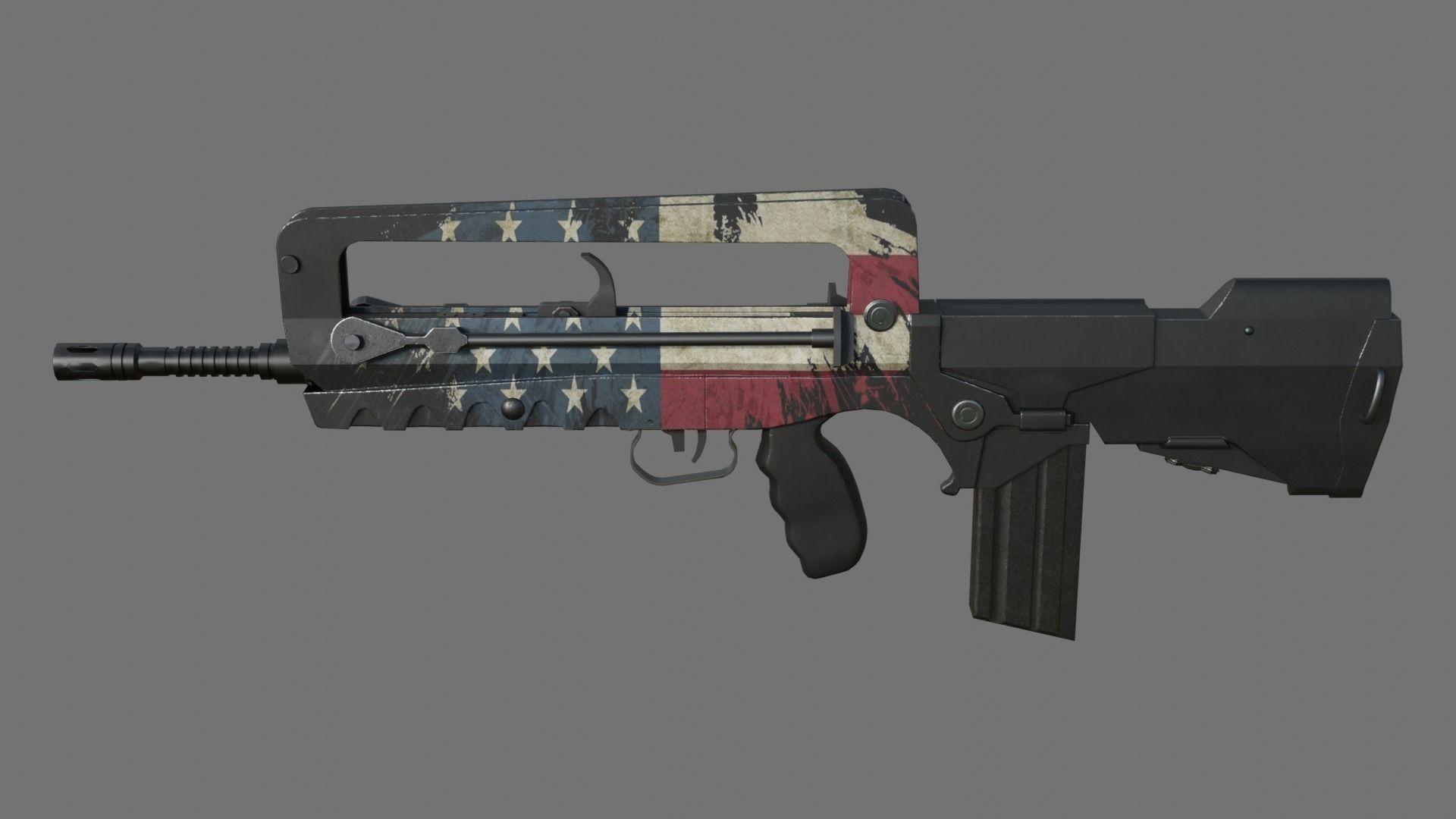 Famas F1 Low-poly 3D model_6