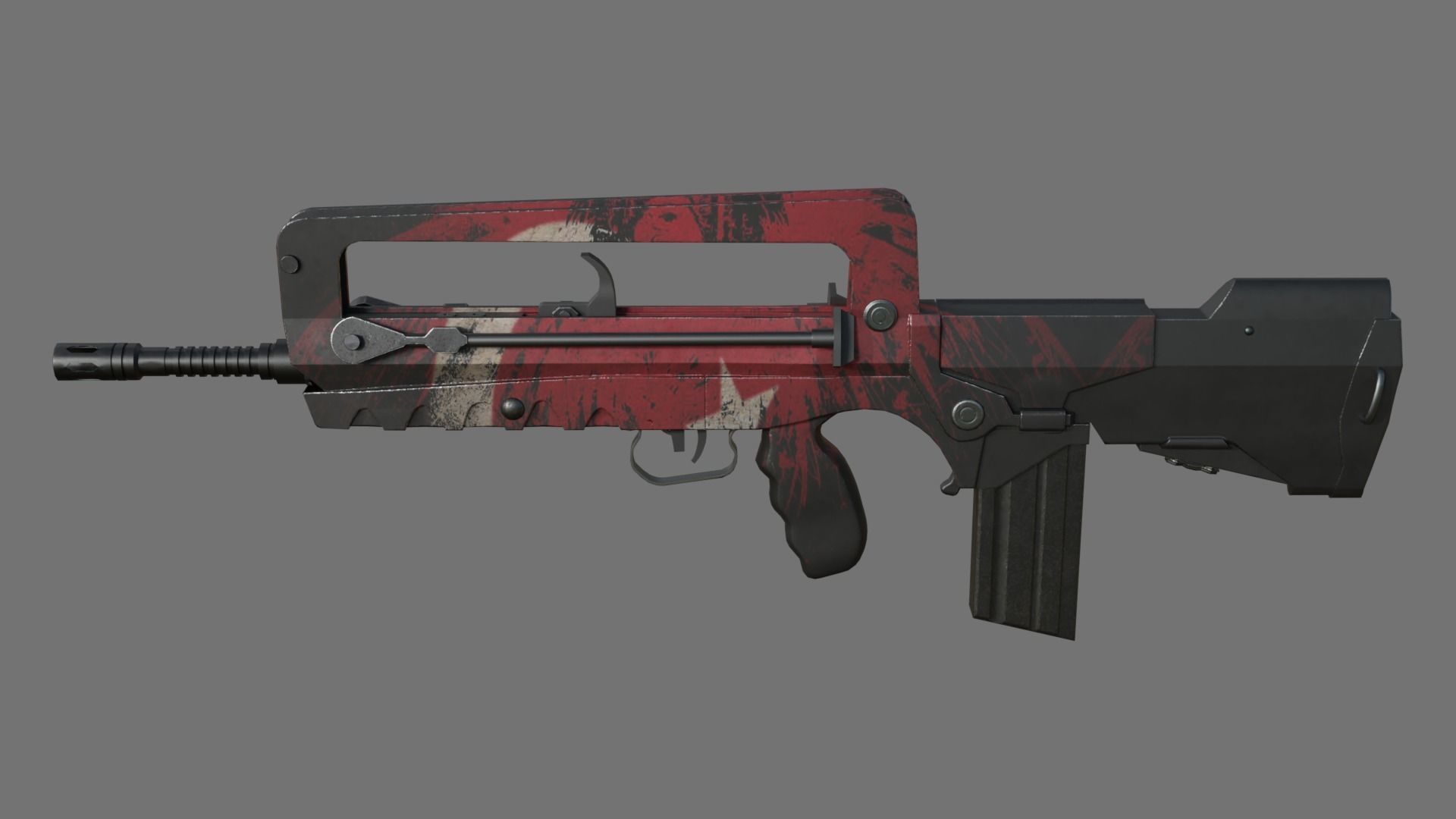 Famas F1 Low-poly 3D model_4