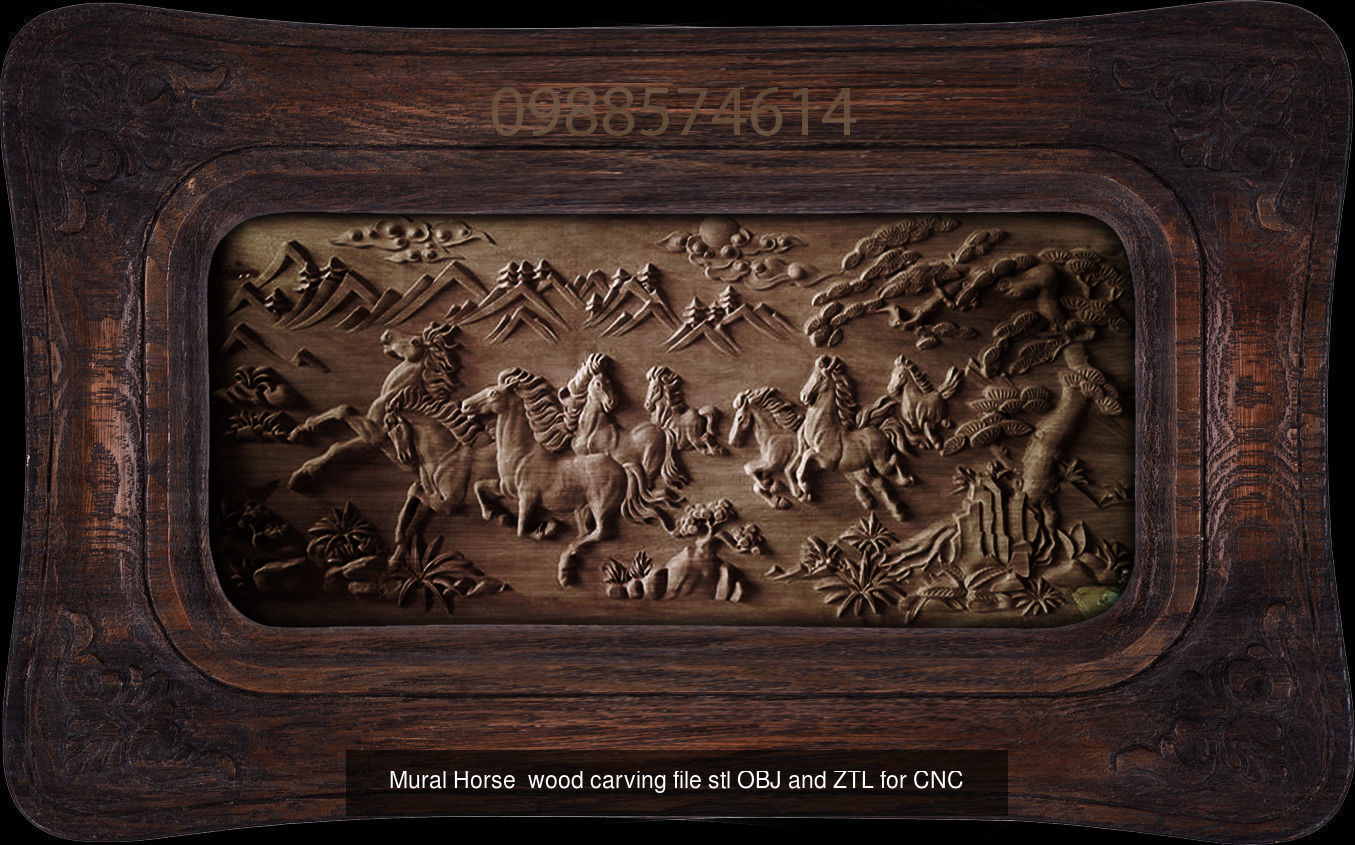 Collection Mural landscape -  stl OBJ and ZTL for CNC _17