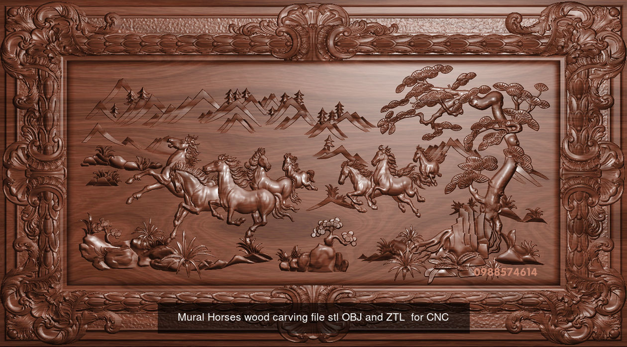 Collection Mural landscape -  stl OBJ and ZTL for CNC _11