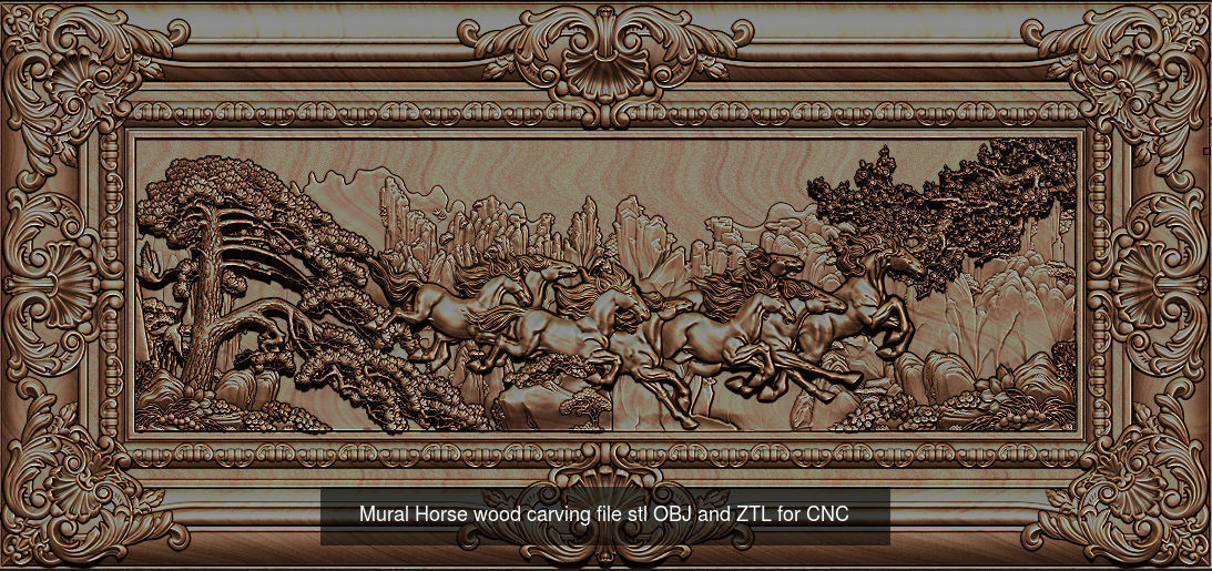 Collection Mural landscape -  stl OBJ and ZTL for CNC _20