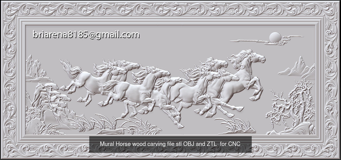 Collection Mural landscape -  stl OBJ and ZTL for CNC _15
