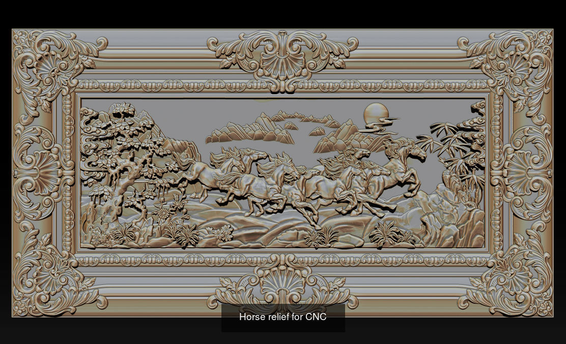 Collection Mural landscape -  stl OBJ and ZTL for CNC _32