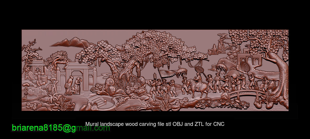 Collection Mural landscape -  stl OBJ and ZTL for CNC _12