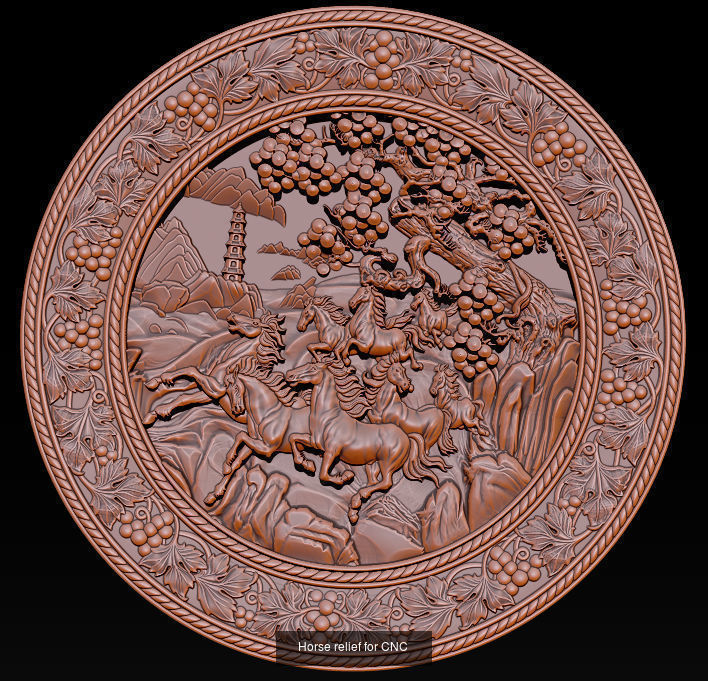 Collection Mural landscape -  stl OBJ and ZTL for CNC _28