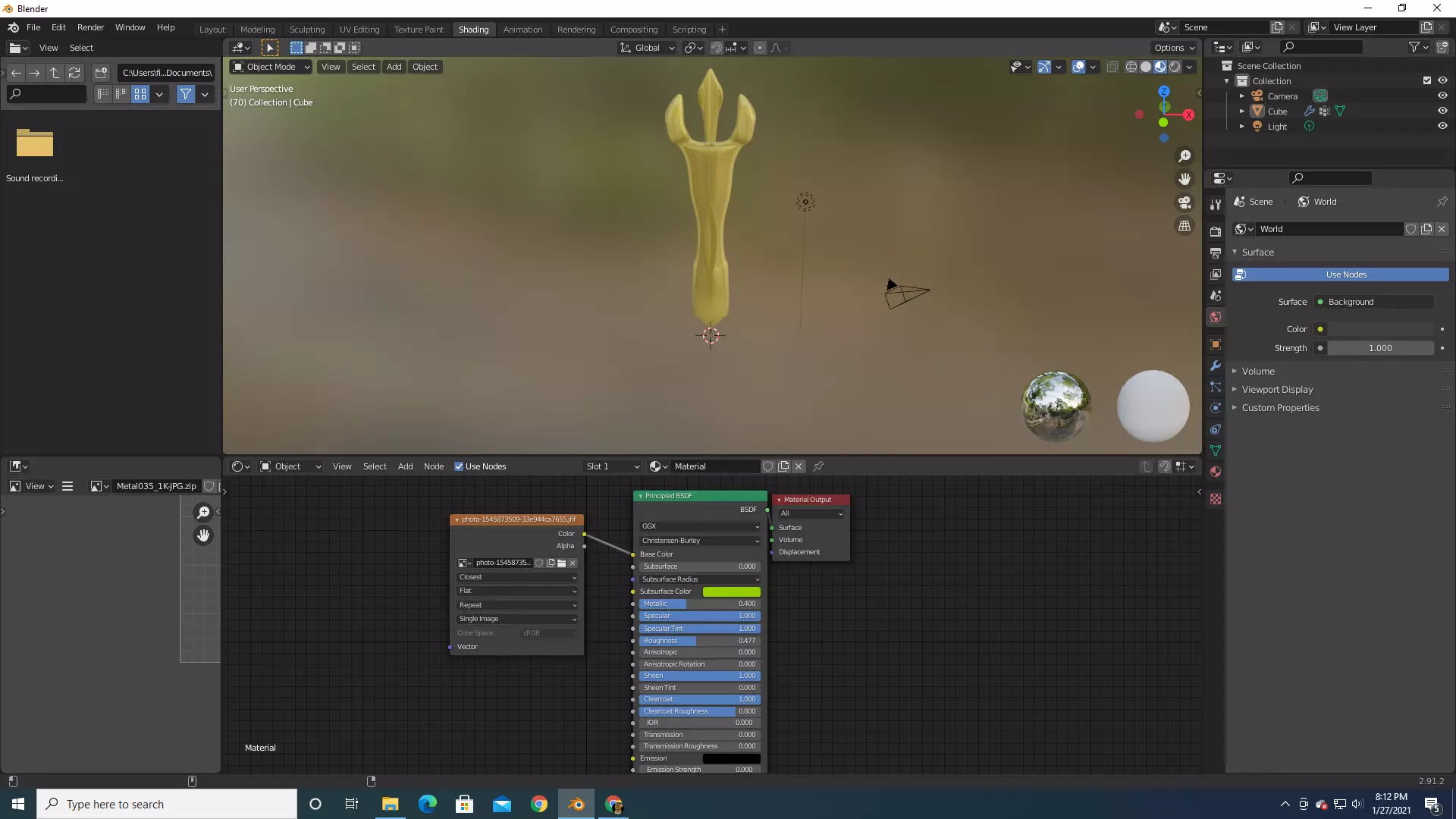 Semi low poly Trident model Low-poly 3D model