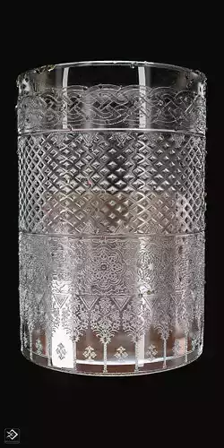 Glass bowl with ornate pattern