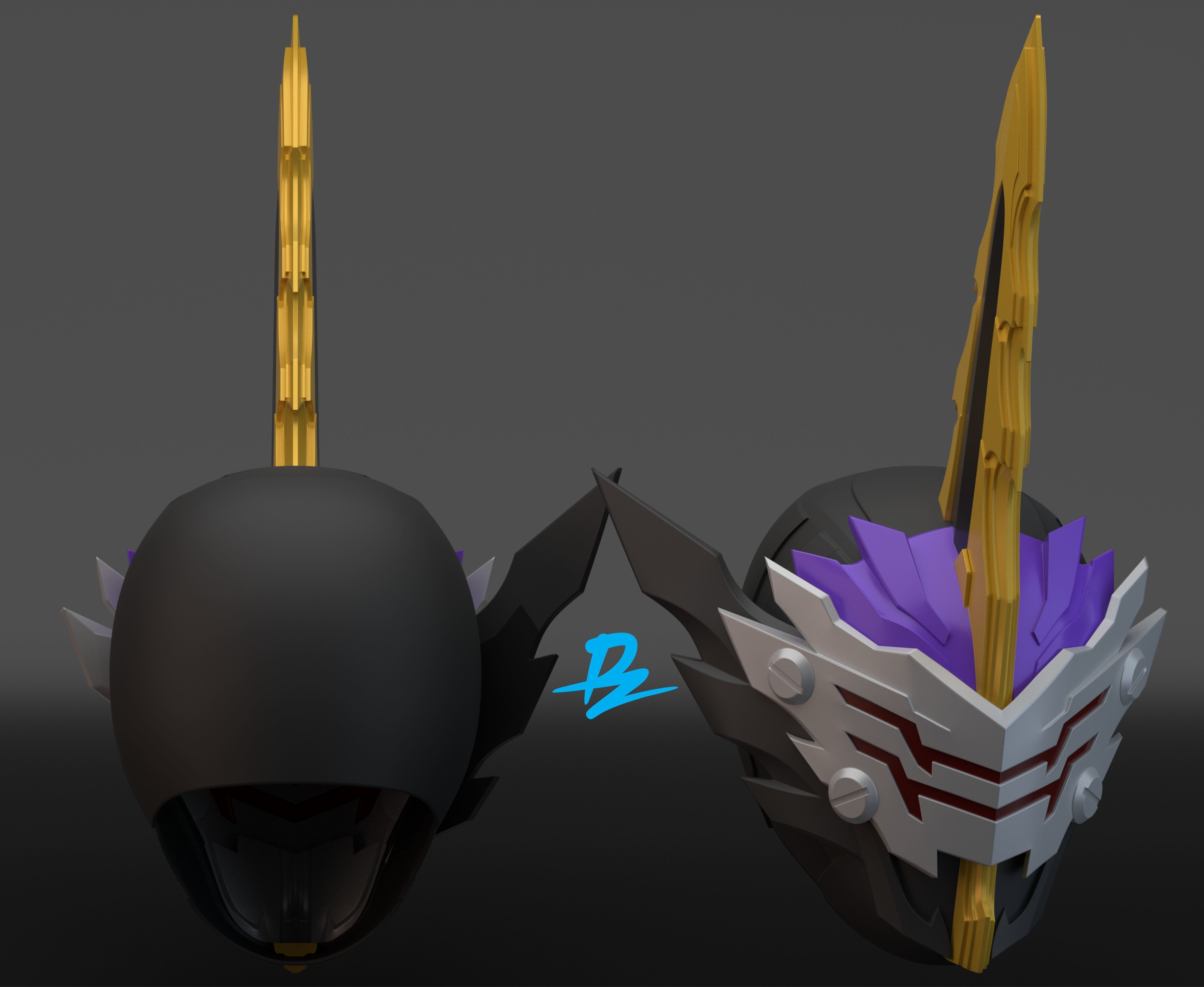 kamen rider calibur 3D print model_1