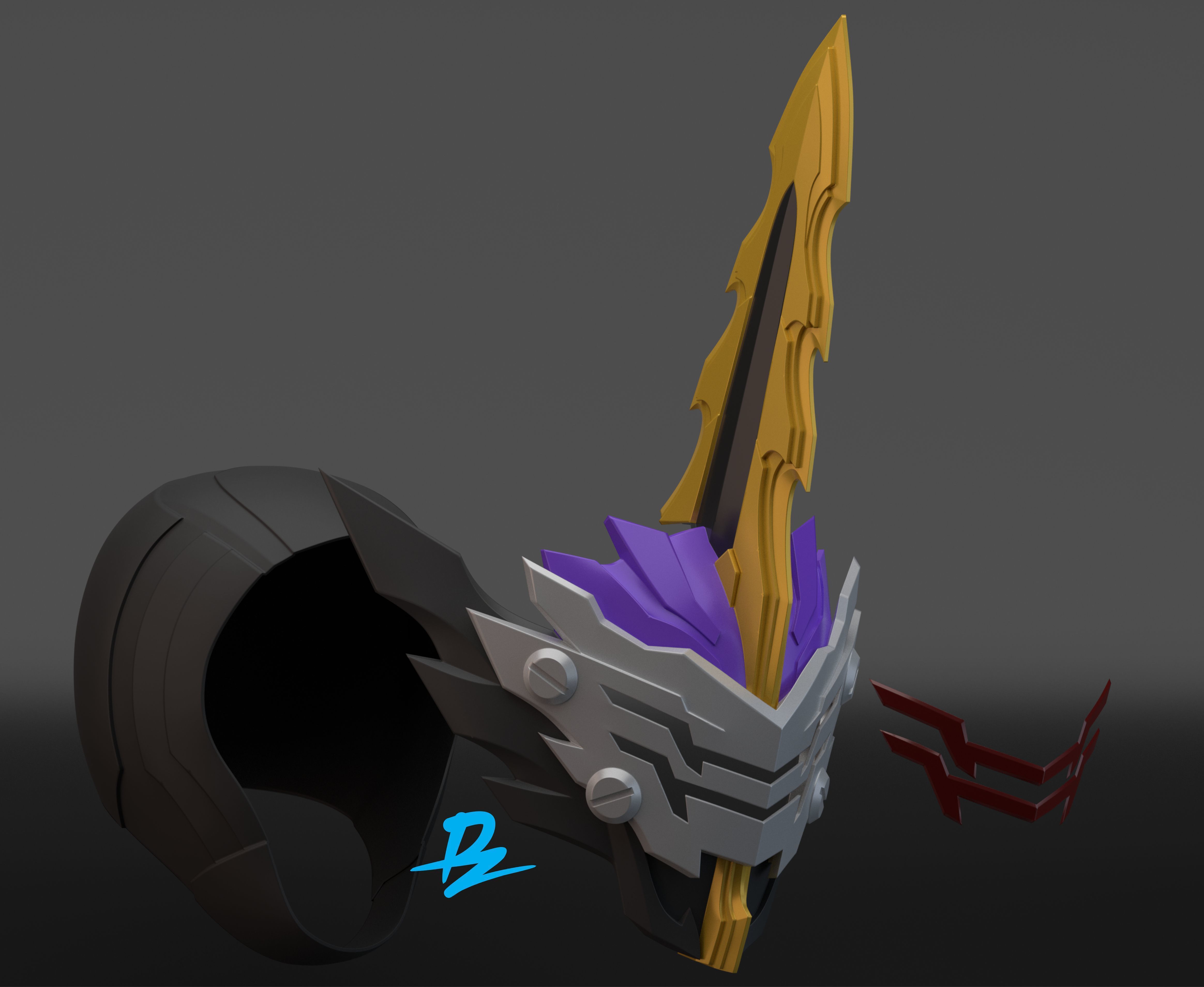 kamen rider calibur 3D print model_2