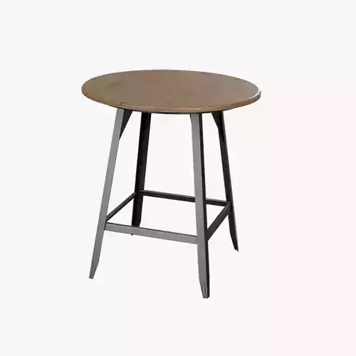 Hudson Pub Table acacia wood distressed Low-poly 3D model