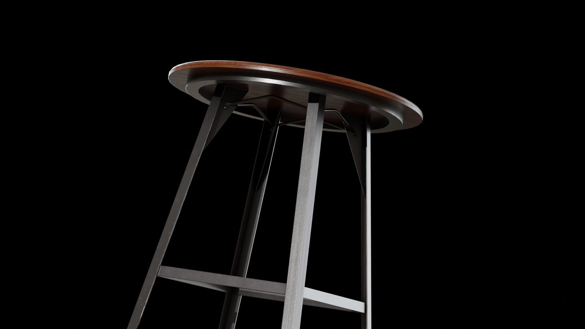 Hudson Pub Table walnut Low-poly 3D model_4