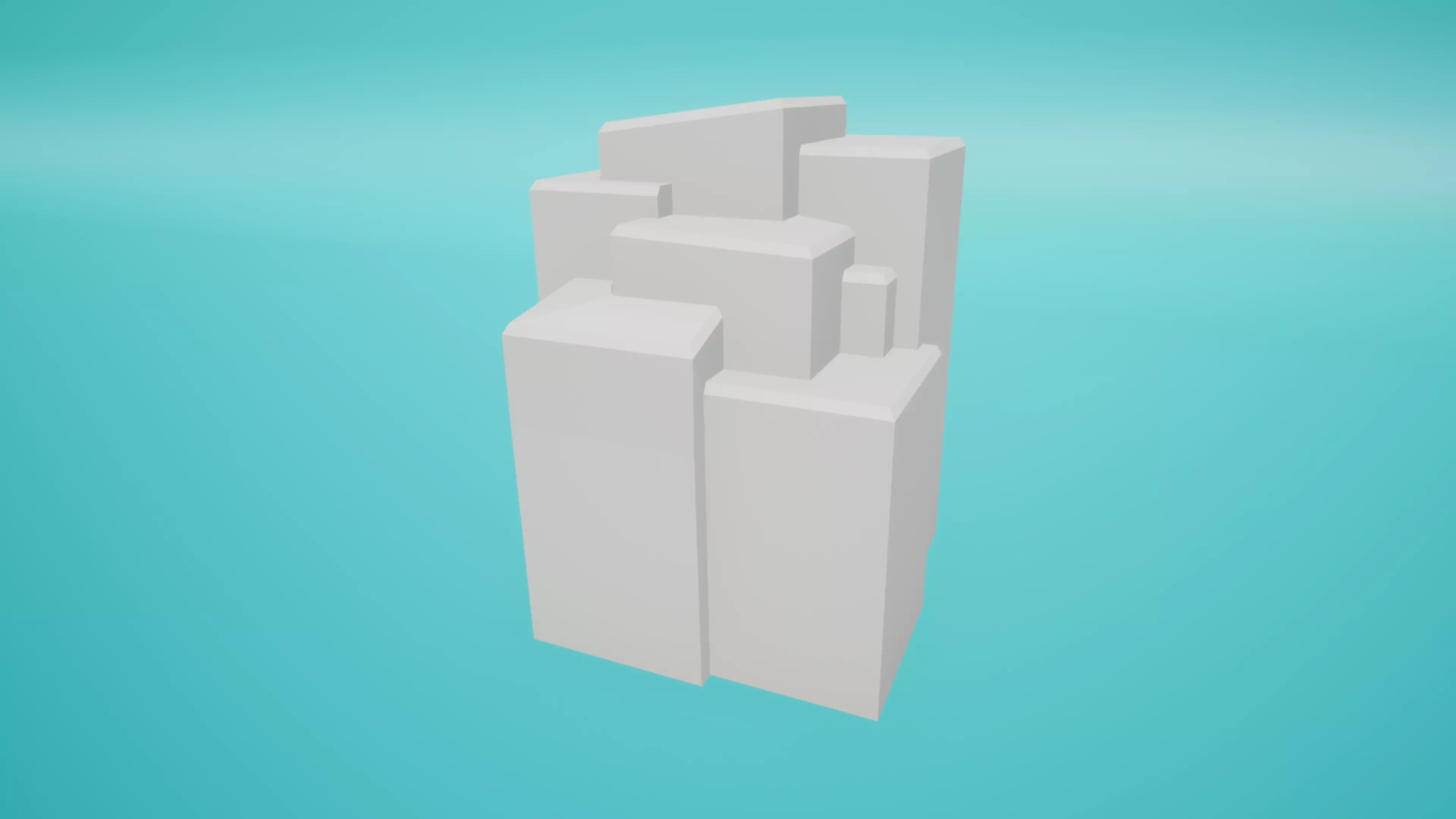 Rock Face White Low-poly 3D model_0