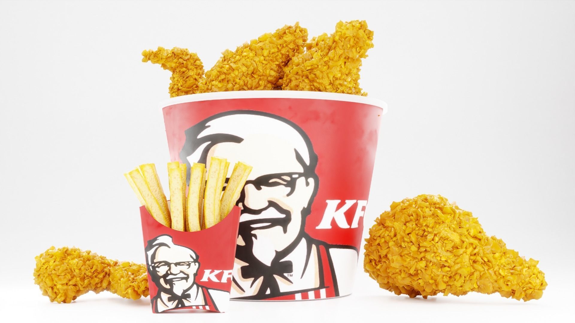 KFC FRIES AND CHICKEN 3D model_1