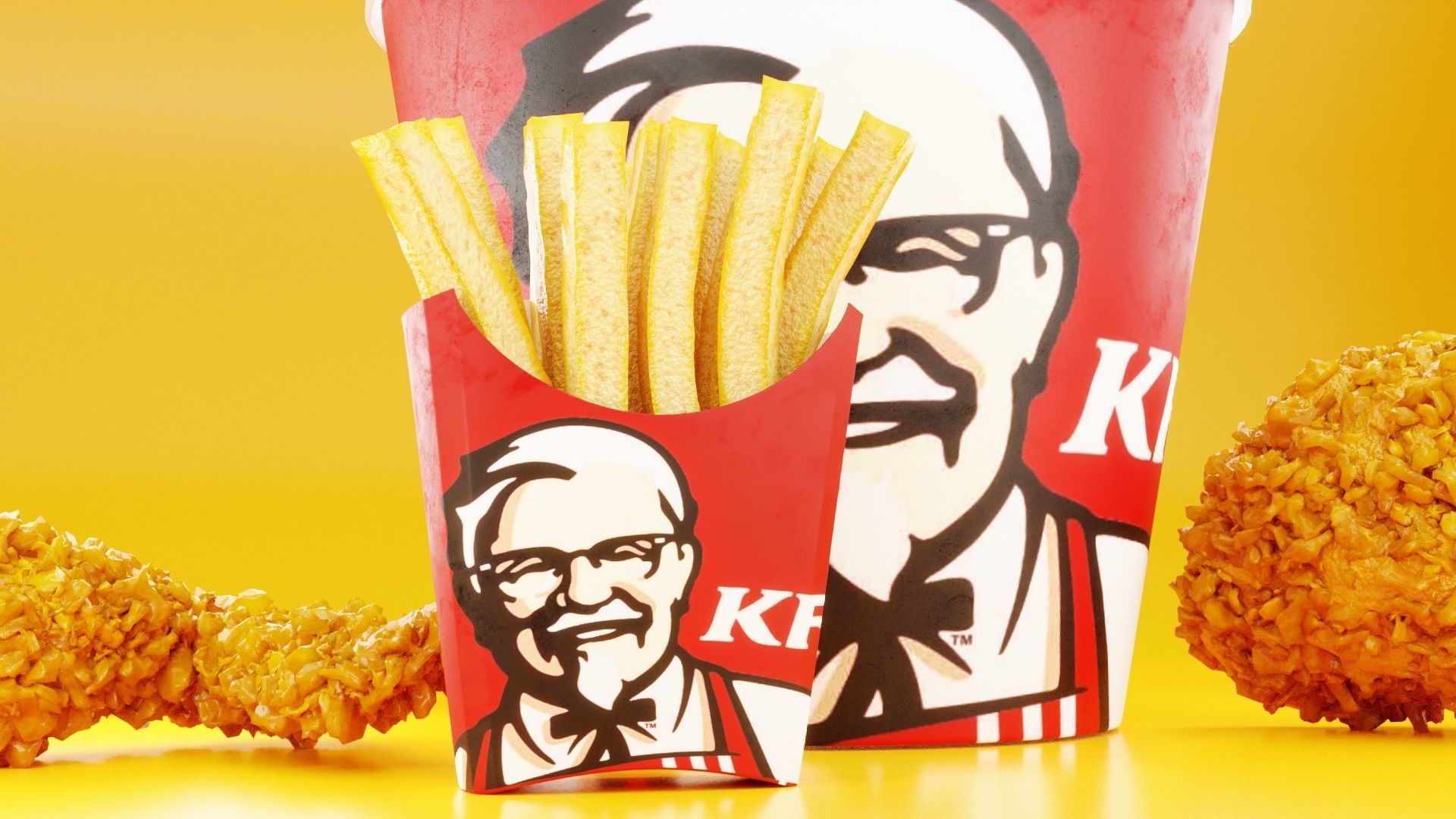 KFC FRIES AND CHICKEN 3D model_4
