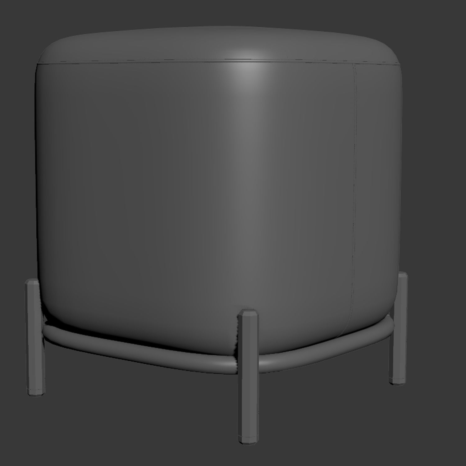 Pawai Square Pouf And Ottoman 3D model_2