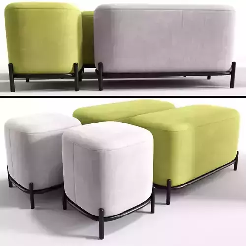 Pawai Square Pouf And Ottoman