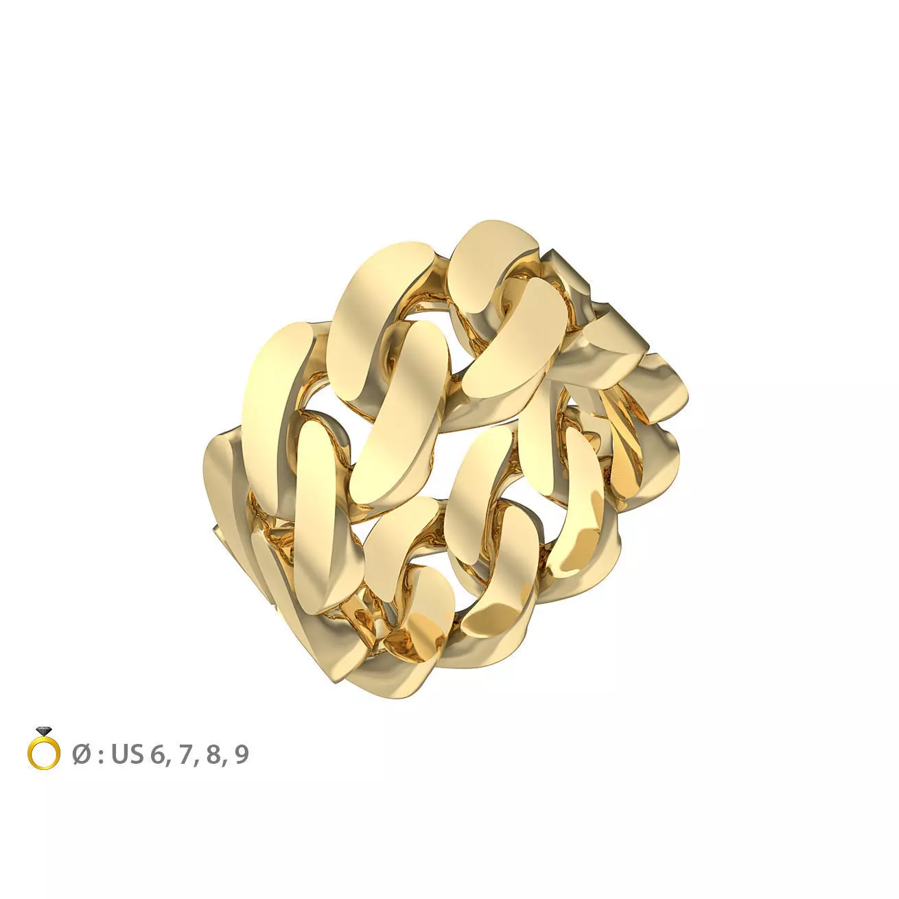 N165 US T01 10mm Cuban ring 3D print model