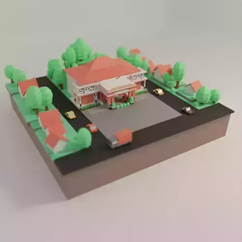 Low Poly Office Animation Blender