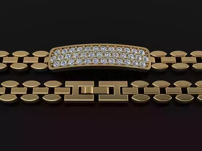 ID BAR TAG TENNIS BRACELET DIAMOND CLUSTER