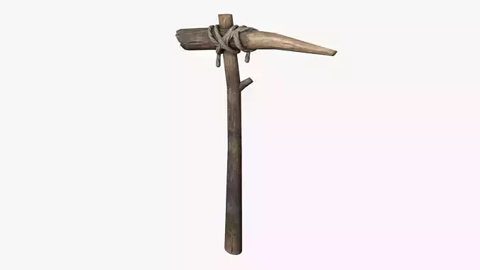 Wooden Pickaxe Low-poly 3D model