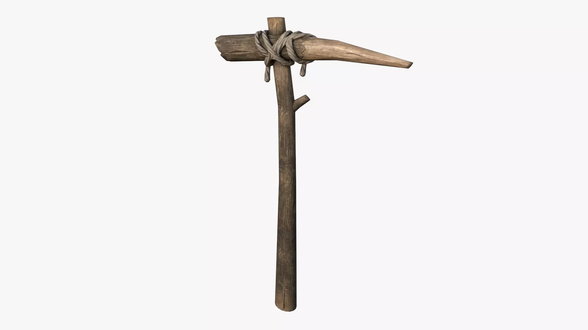 Wooden Pickaxe Low-poly 3D model_0