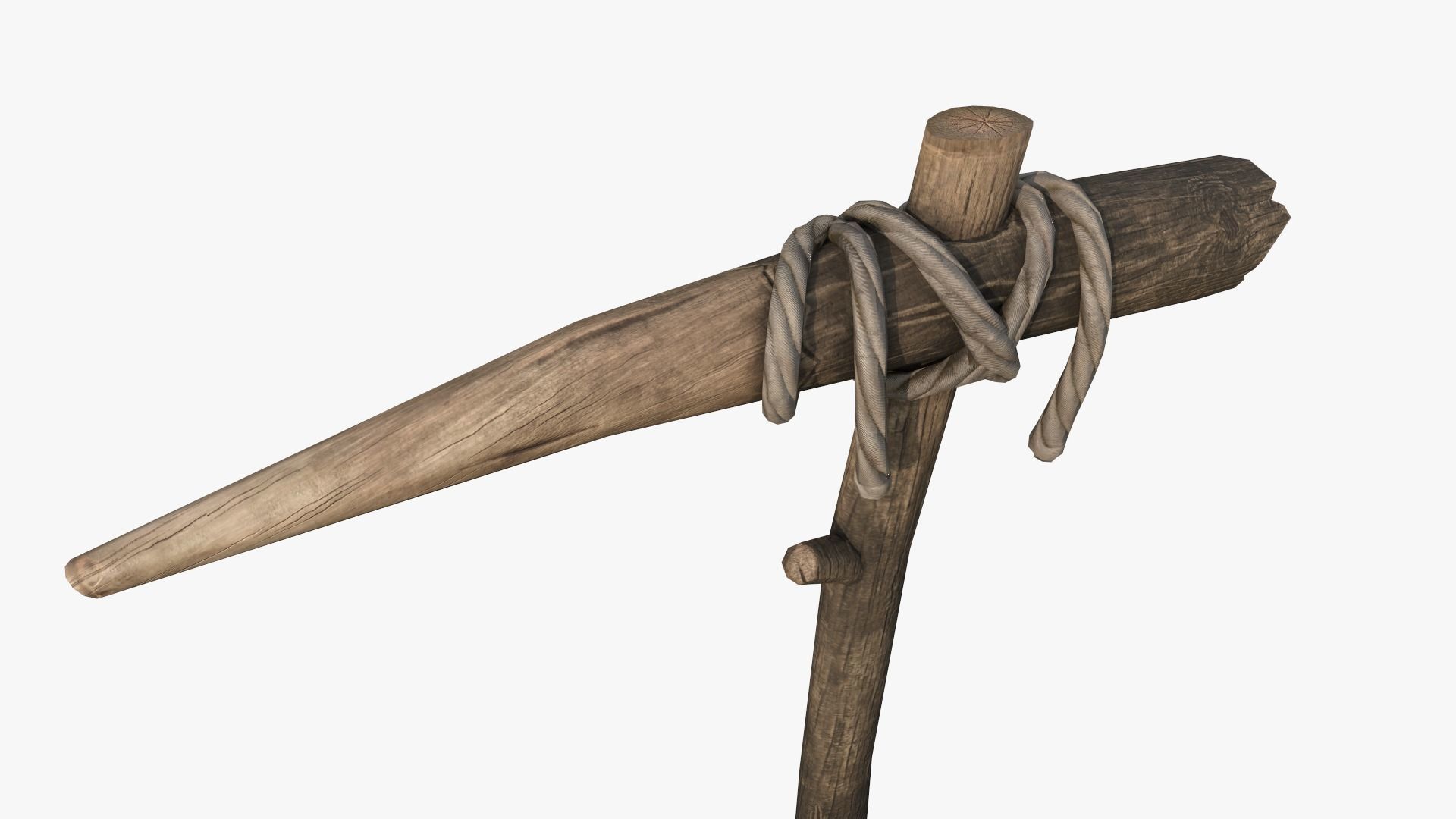 Wooden Pickaxe Low-poly 3D model_9
