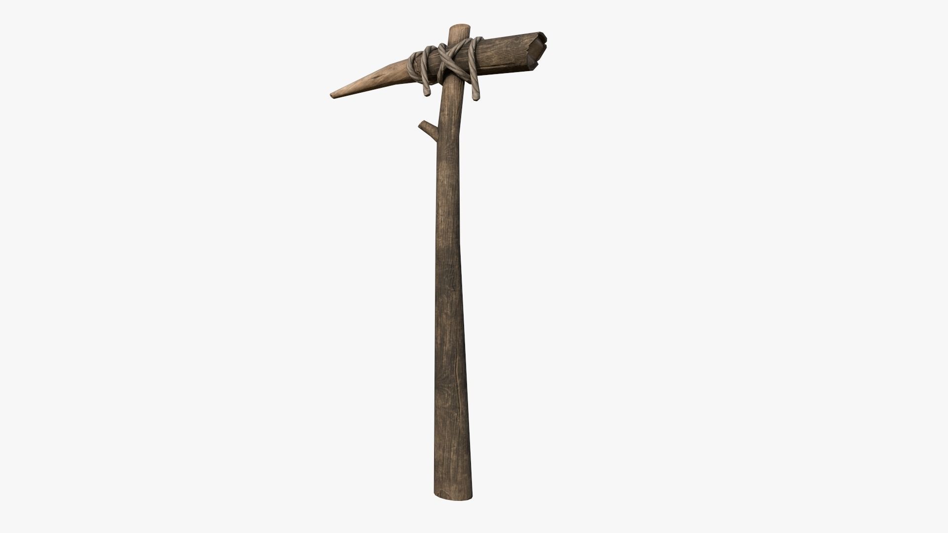 Wooden Pickaxe Low-poly 3D model_6