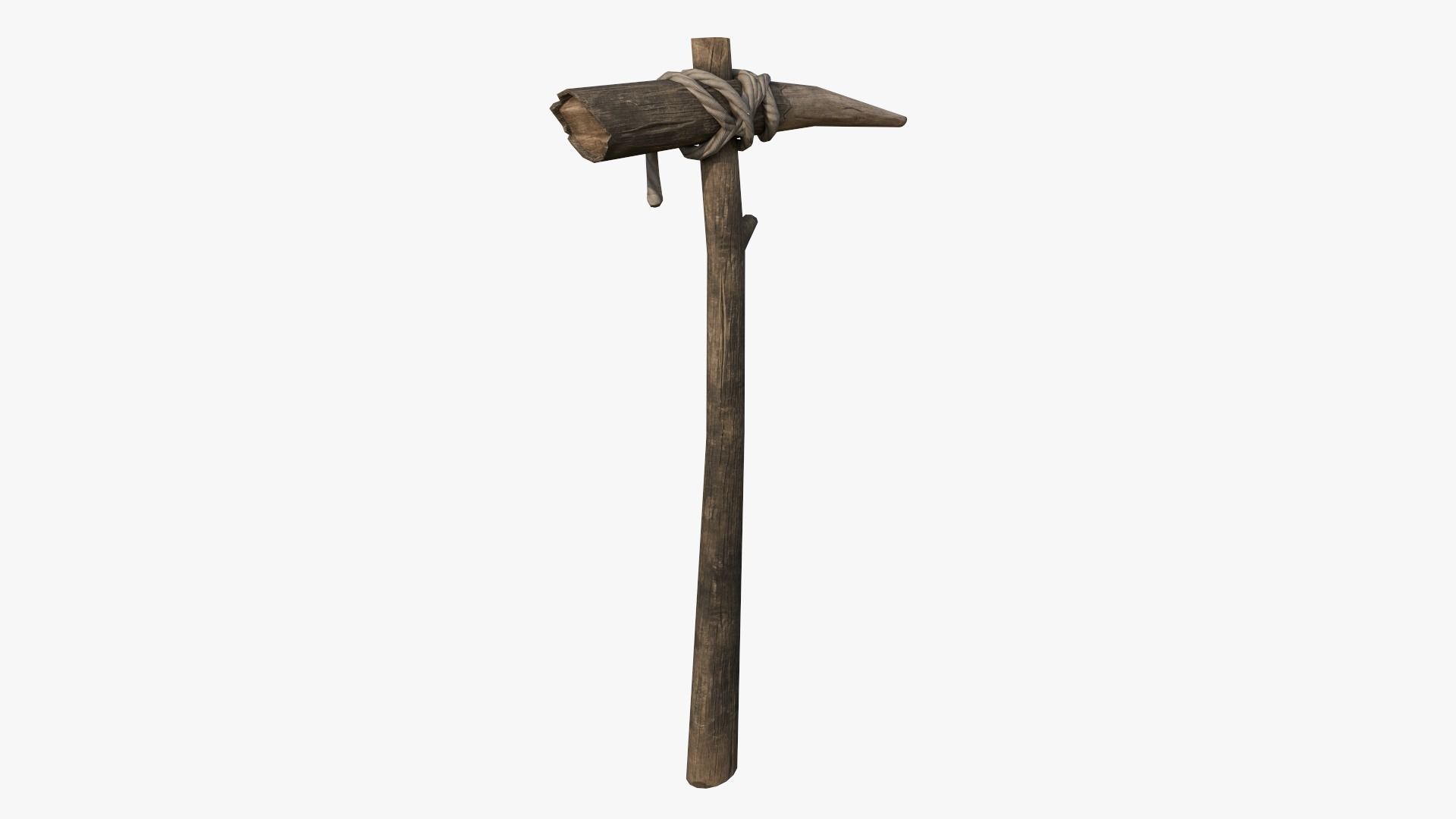 Wooden Pickaxe Low-poly 3D model_2