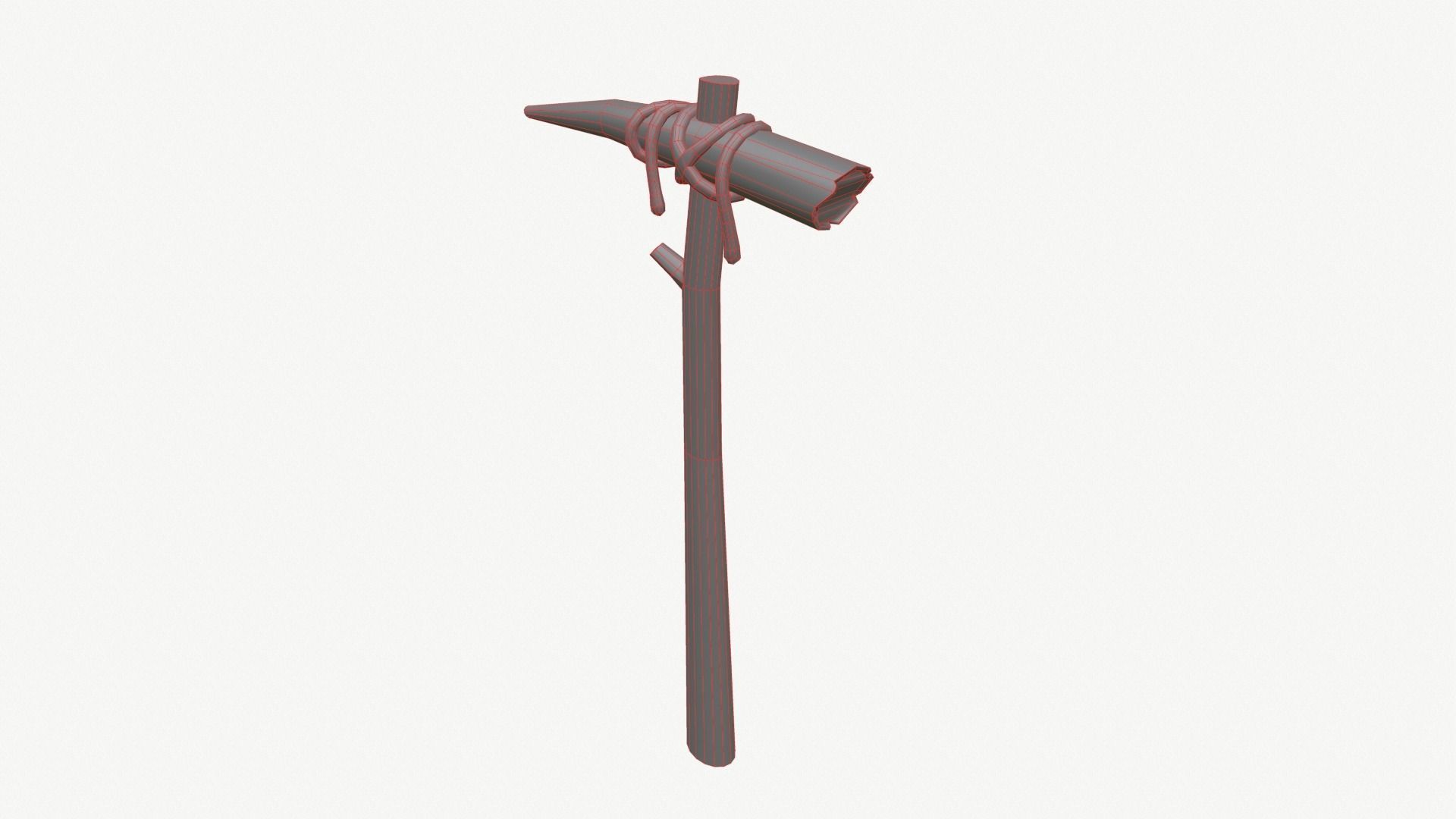 Wooden Pickaxe Low-poly 3D model_11