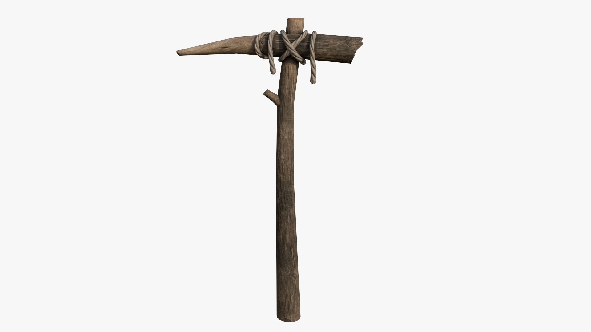 Wooden Pickaxe Low-poly 3D model_4