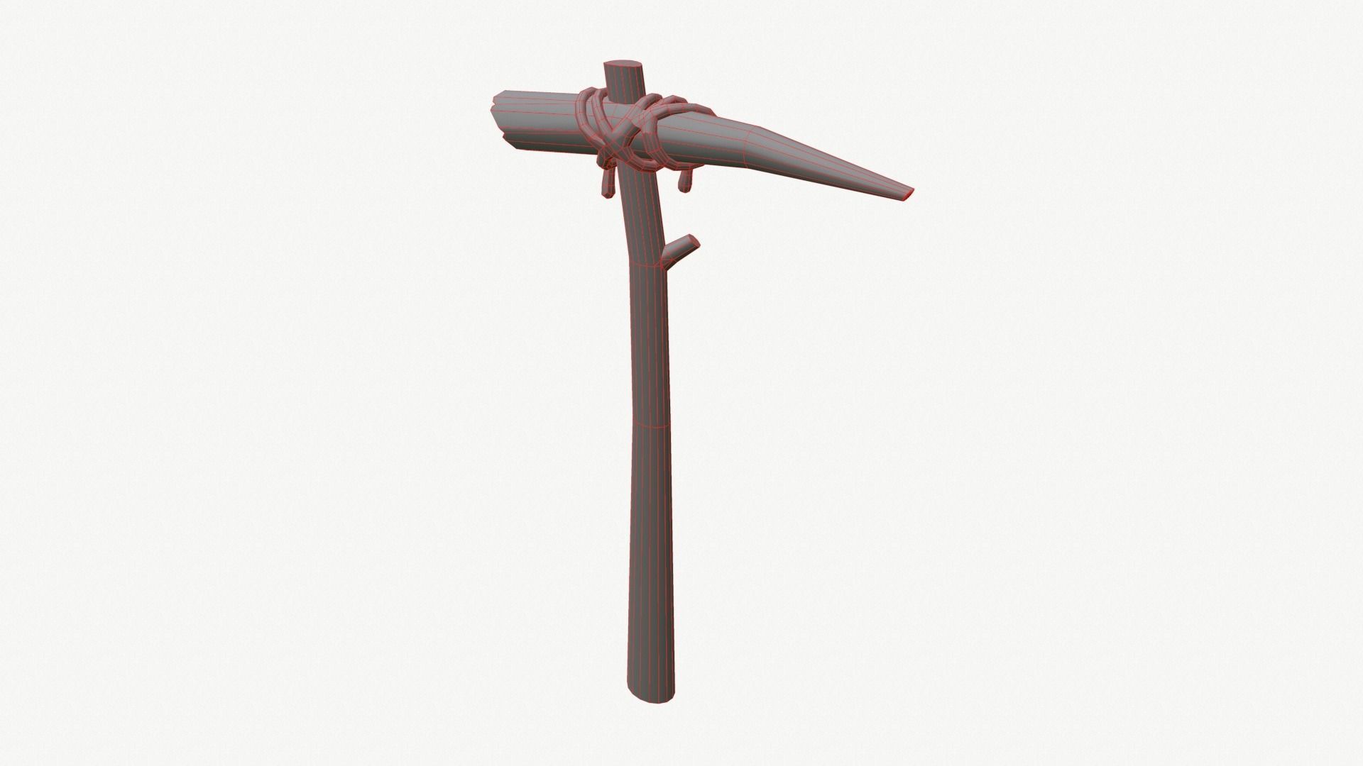Wooden Pickaxe Low-poly 3D model_10