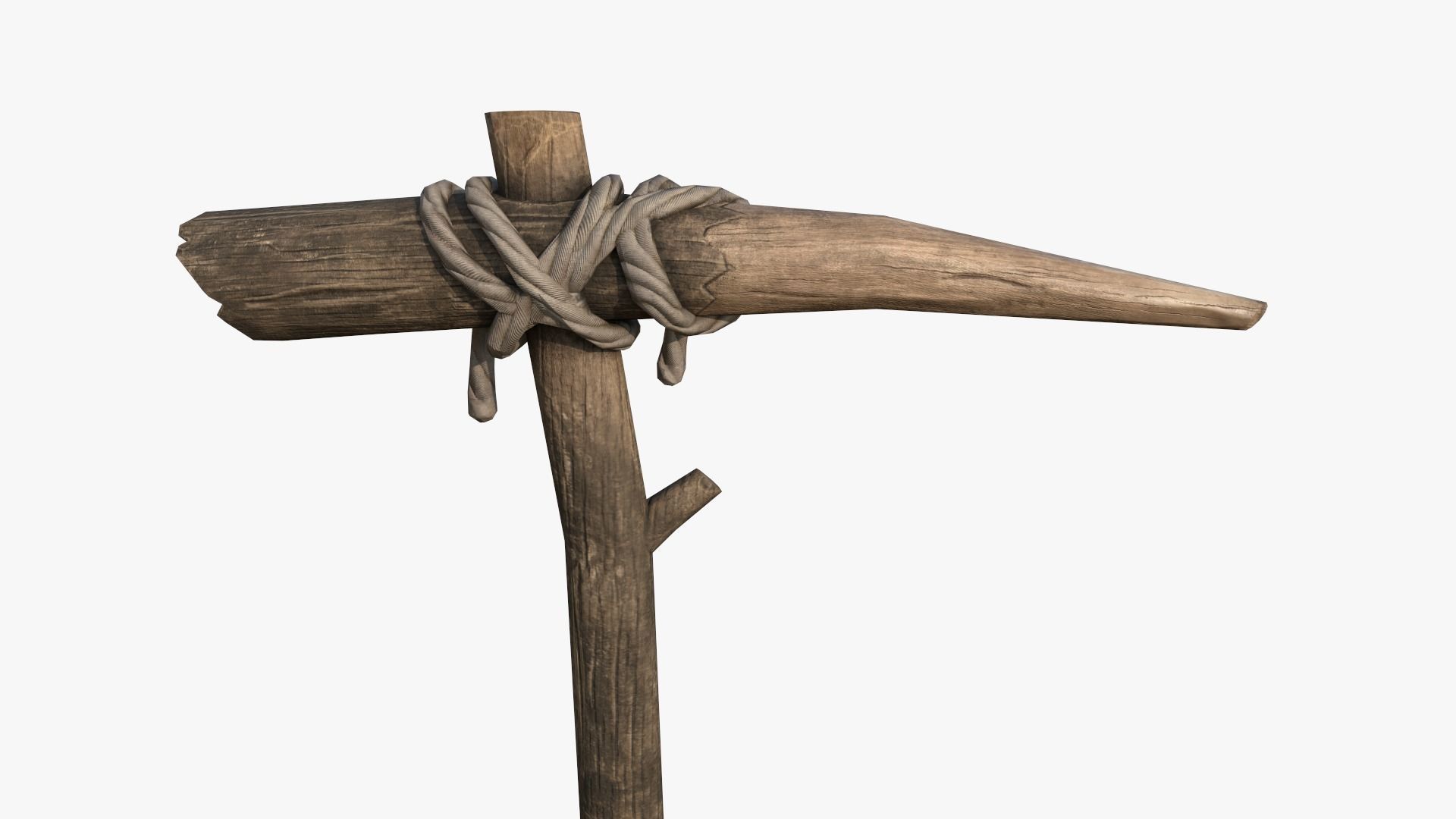 Wooden Pickaxe Low-poly 3D model_7