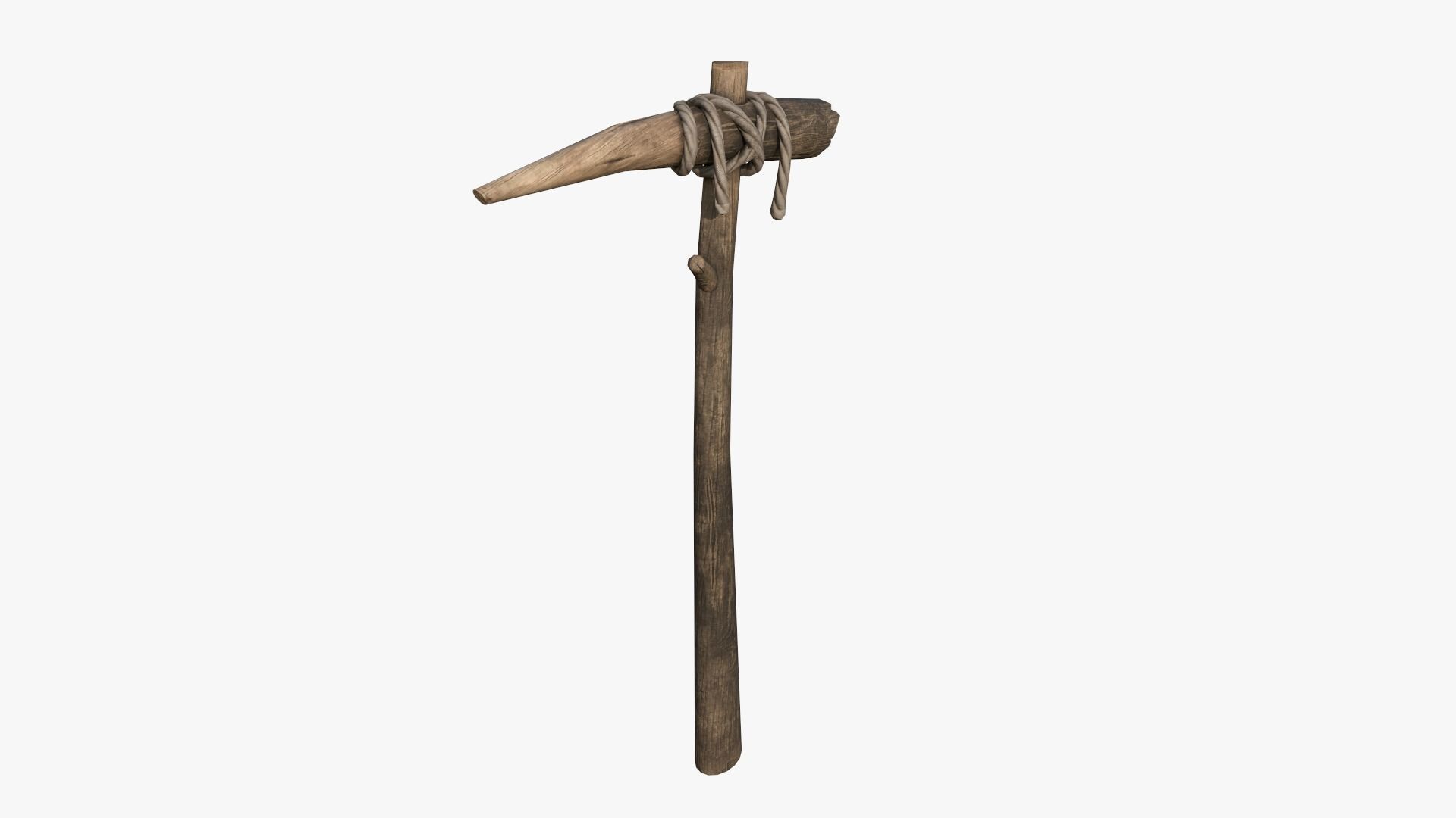 Wooden Pickaxe Low-poly 3D model_5
