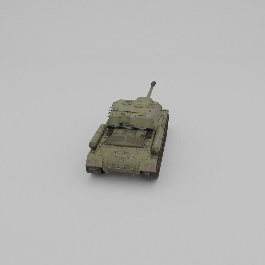 ISU-122s Tank destroyer Low-poly 3D model_23