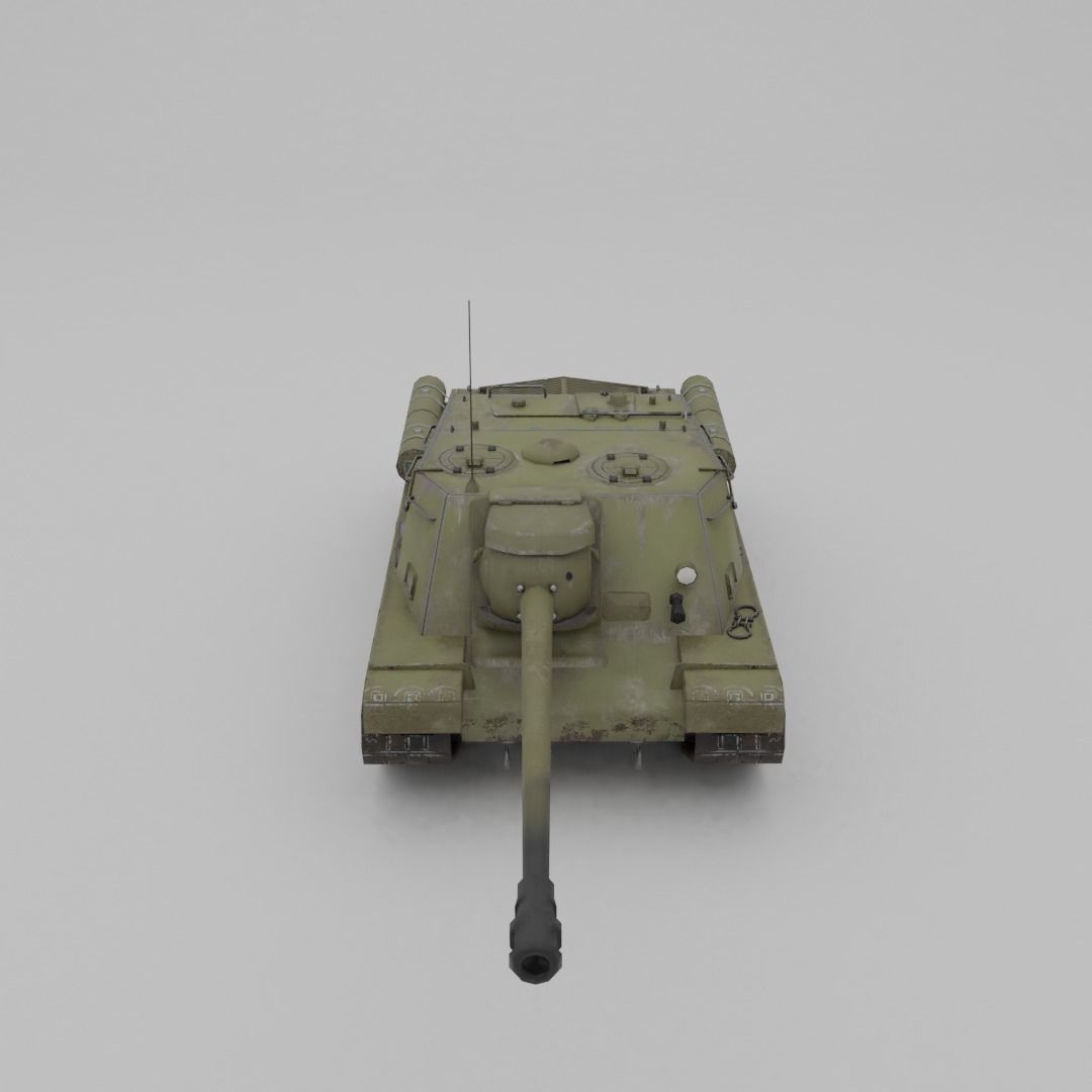 ISU-122s Tank destroyer Low-poly 3D model_4