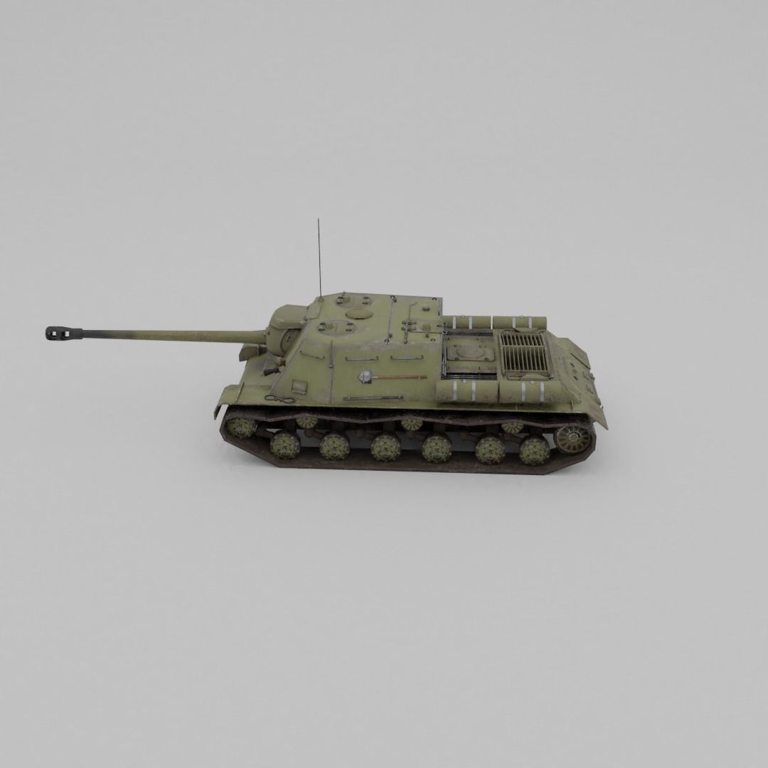 ISU-122s Tank destroyer Low-poly 3D model_27