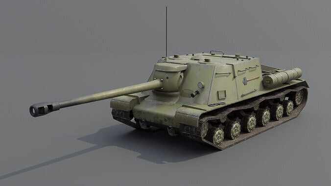 ISU-122s Tank destroyer Low-poly 3D model