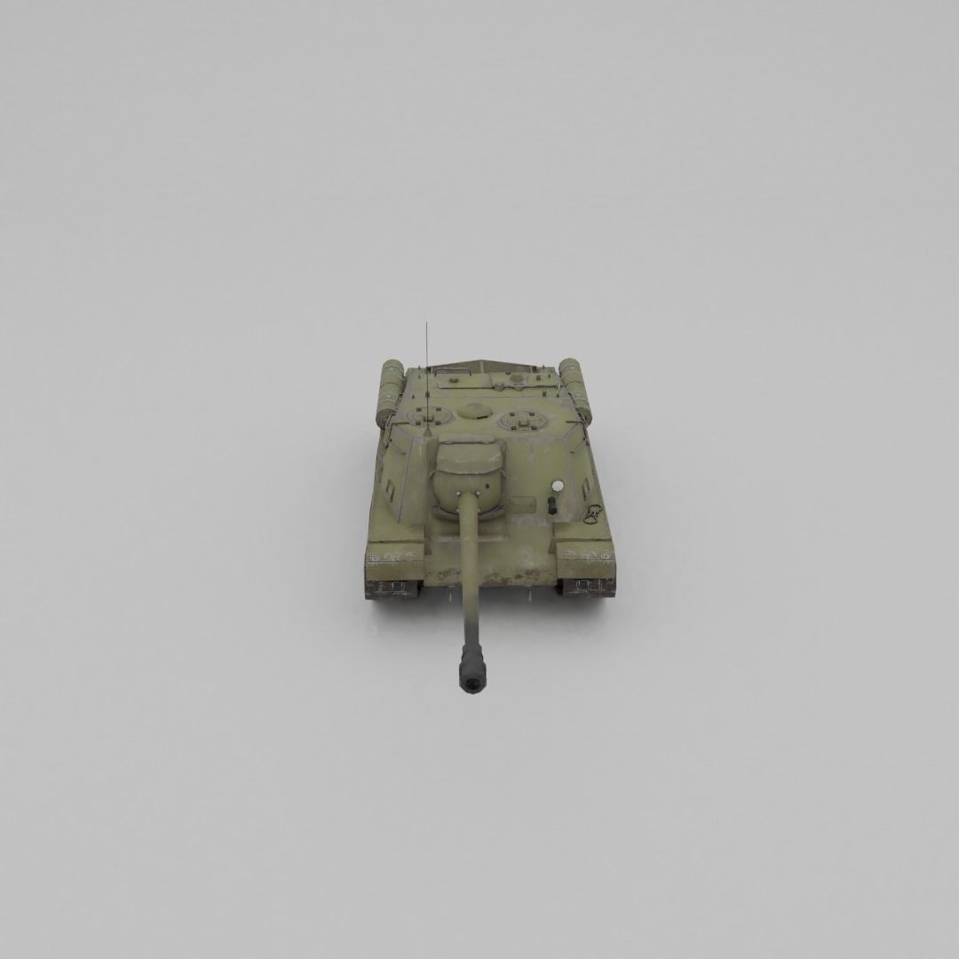 ISU-122s Tank destroyer Low-poly 3D model_16