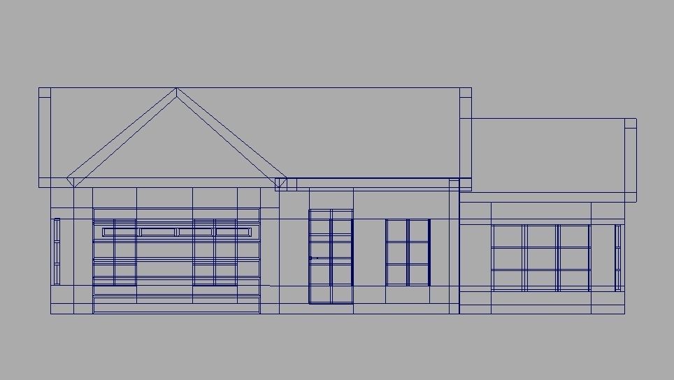 Suburban House Low-poly 3D model_10