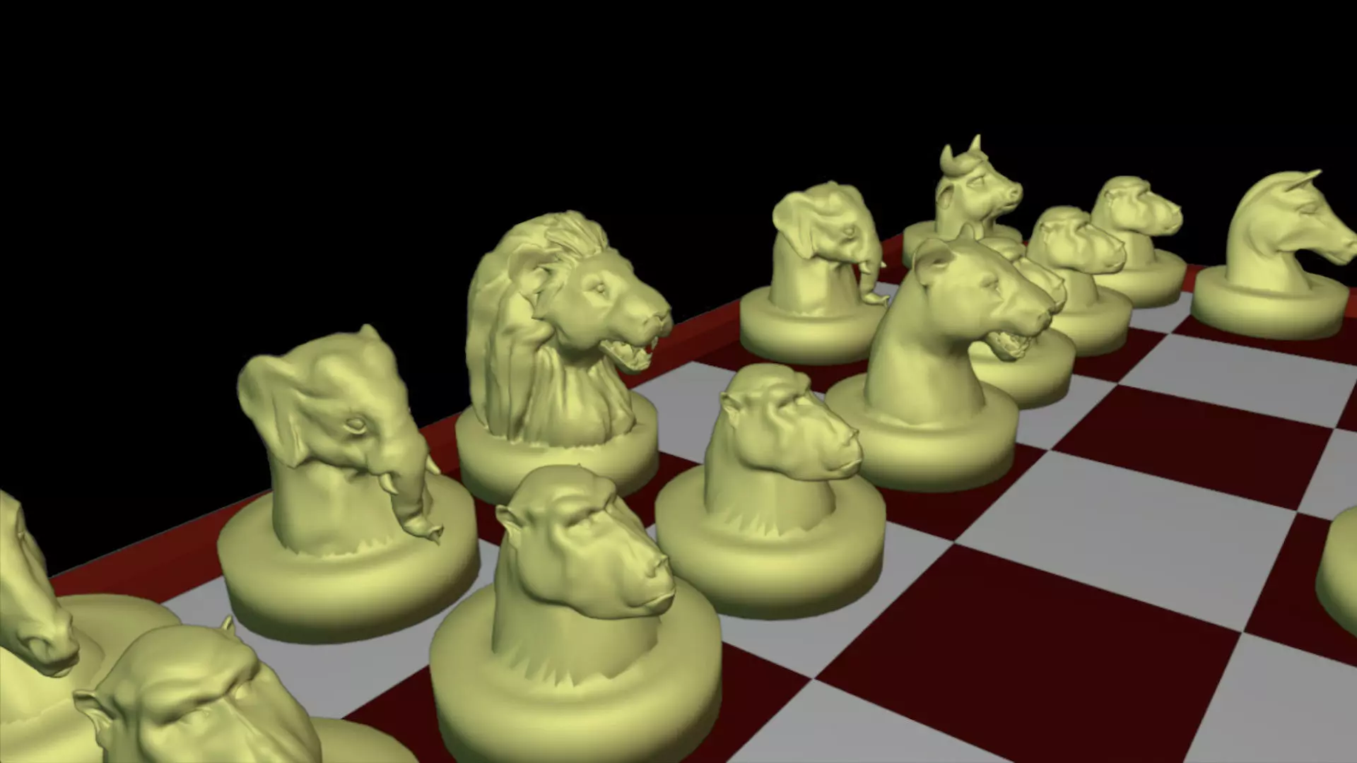 Chess animal characters 3D print model