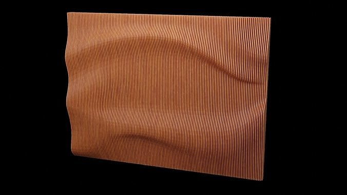 Parametric piece of wood with wave pattern 3D model