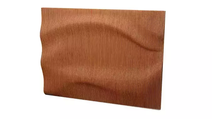 Parametric piece of wood with wave pattern