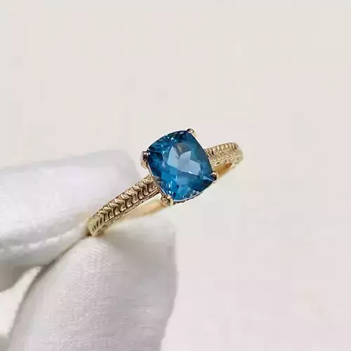 3DM Format Vintage cushion cut wedding ring for her