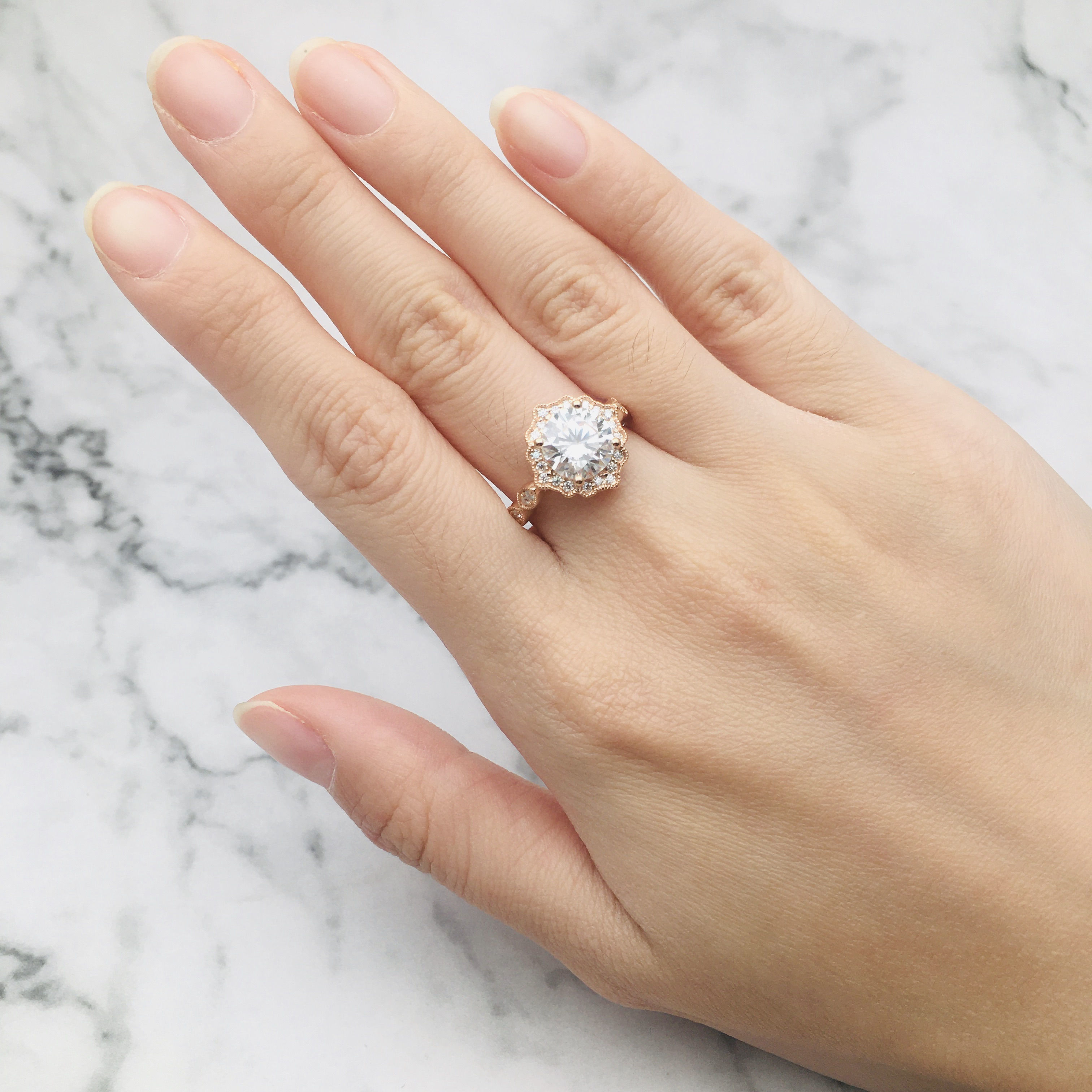 3DM Format Classic sunflower engagement ring for women 3D print model_5