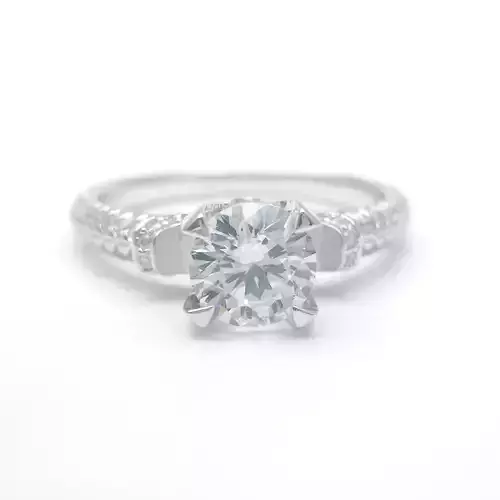3DM Format Classic round cut diamond promise ring 3D print model