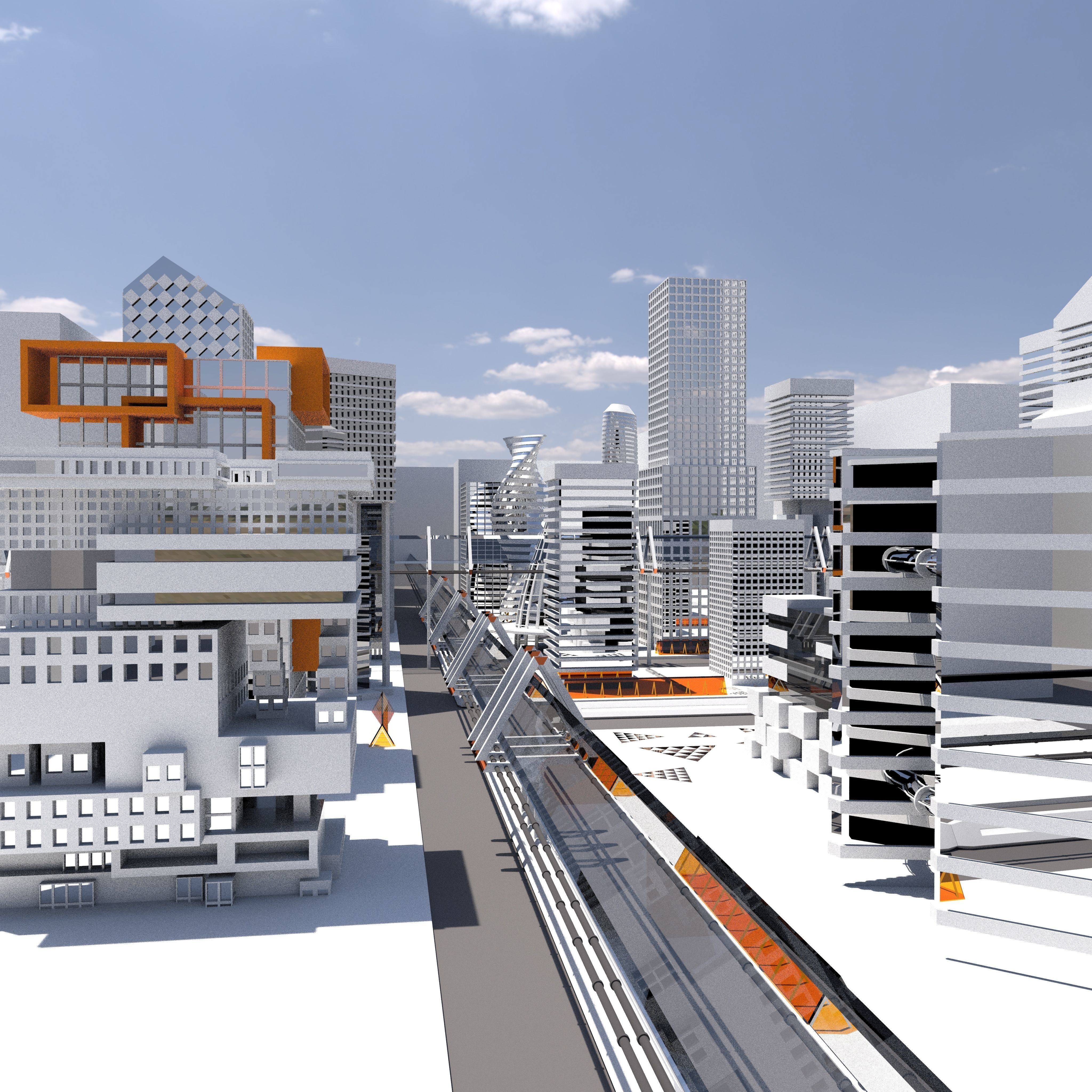 Future City Free 3D model_3