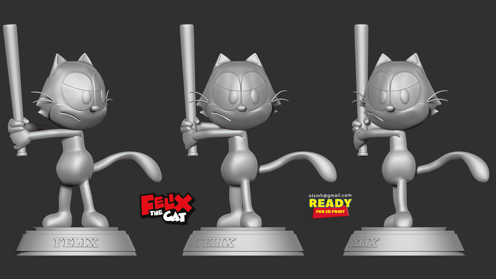 Felix the Cat 3D print model_3
