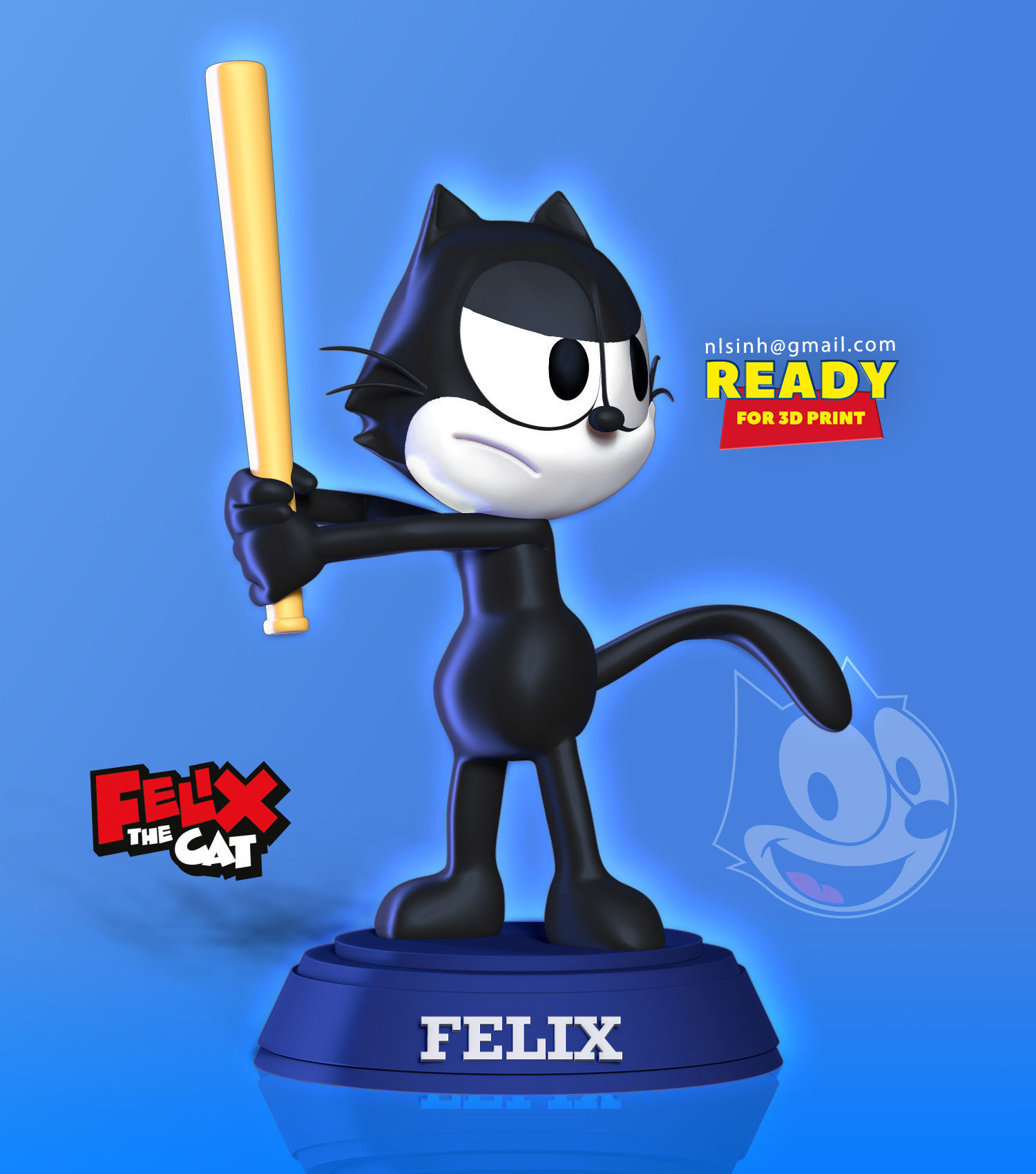 Felix the Cat 3D print model_14