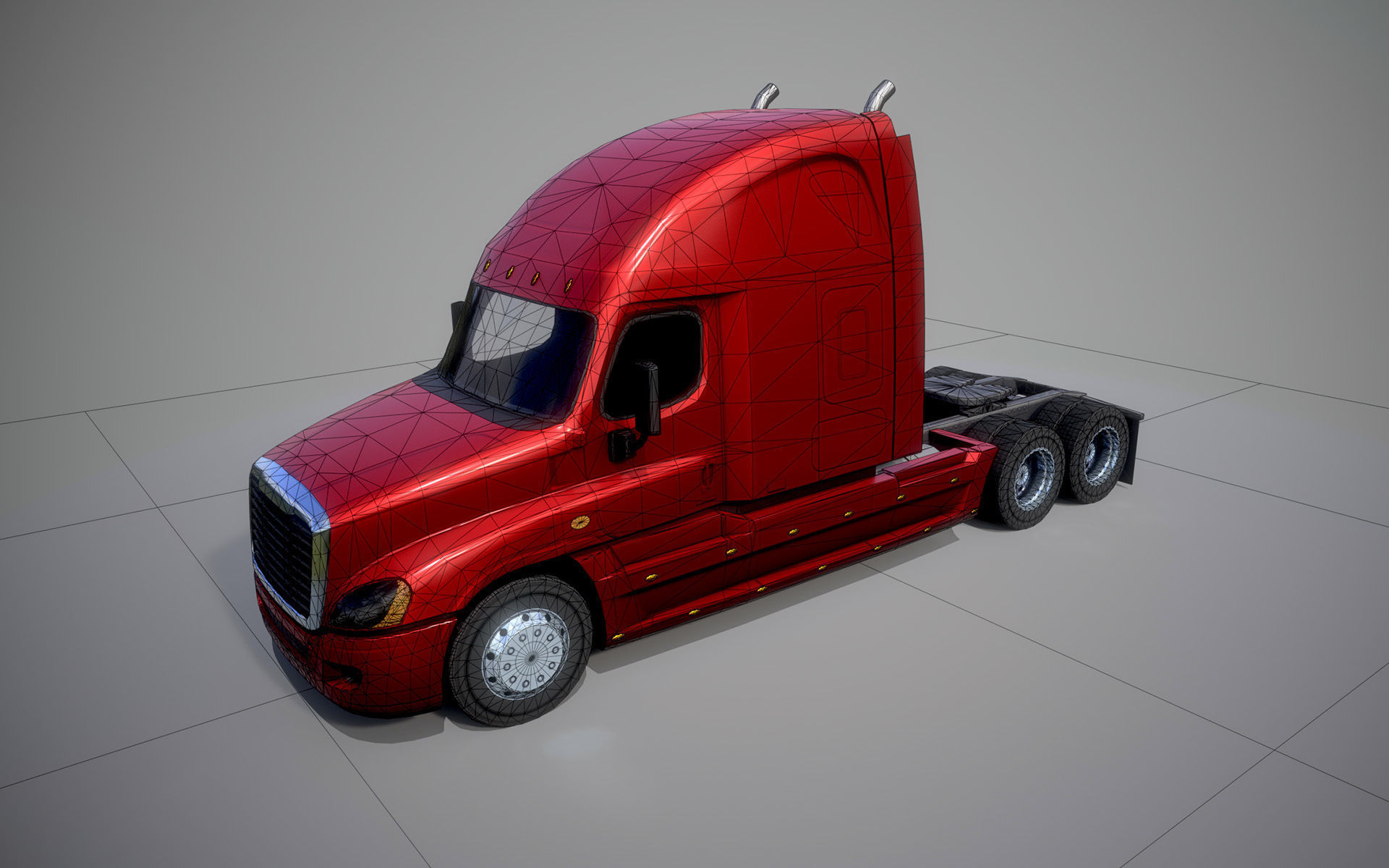 American Truck 1 and upgrades - Mobile Asset Low-poly 3D model_8