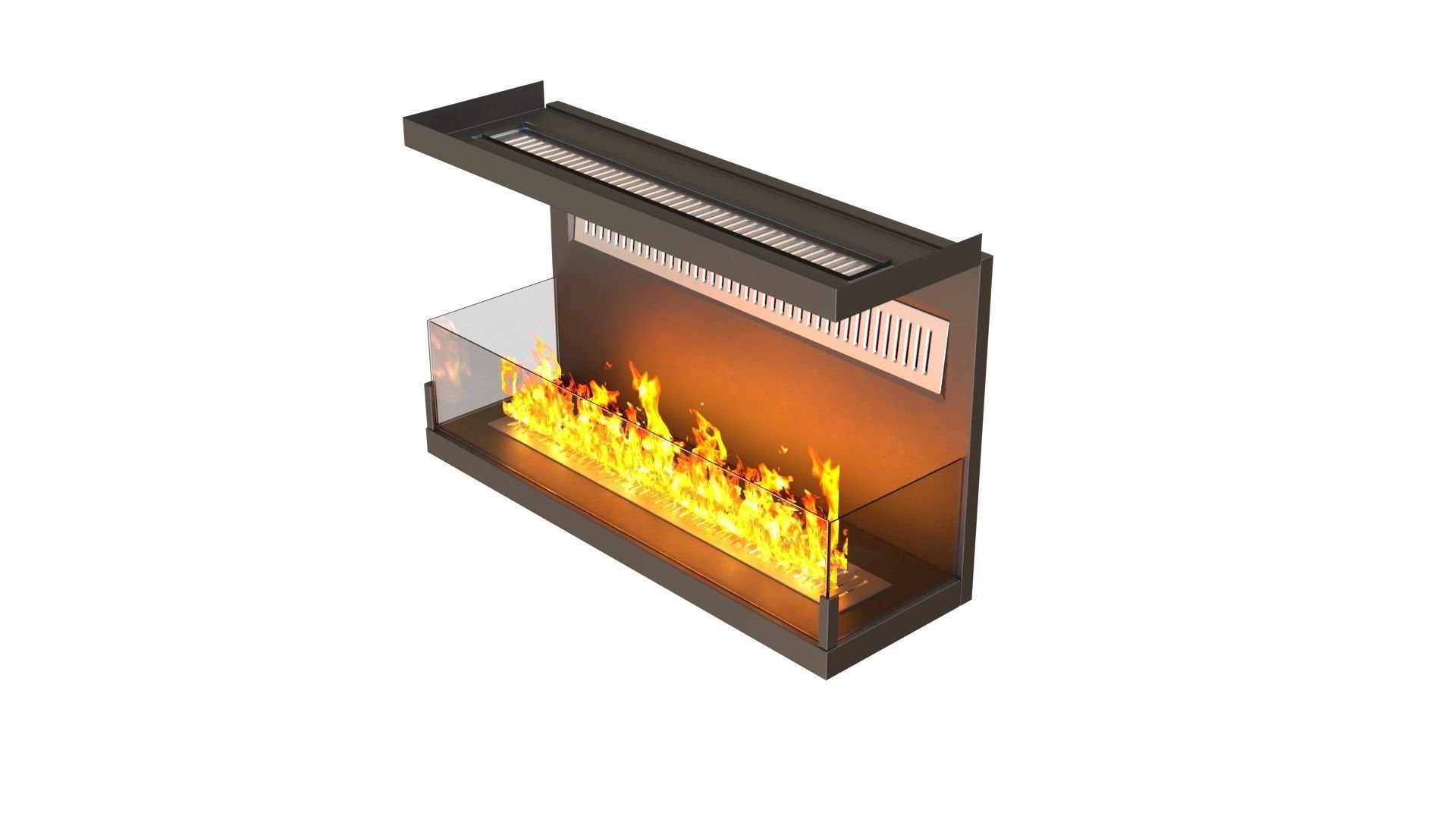 cotemporally fireplace  Low-poly 3D model_1